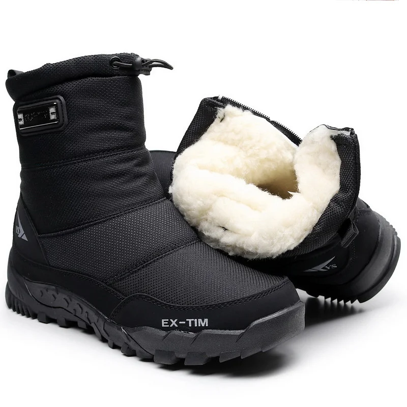 

Men Boots Waterproof Hiking Snow Men's Boots Plush Men's Winter Shoes Ankle Boots Comfortable Men Shoe Men's Work Shoes Footwear