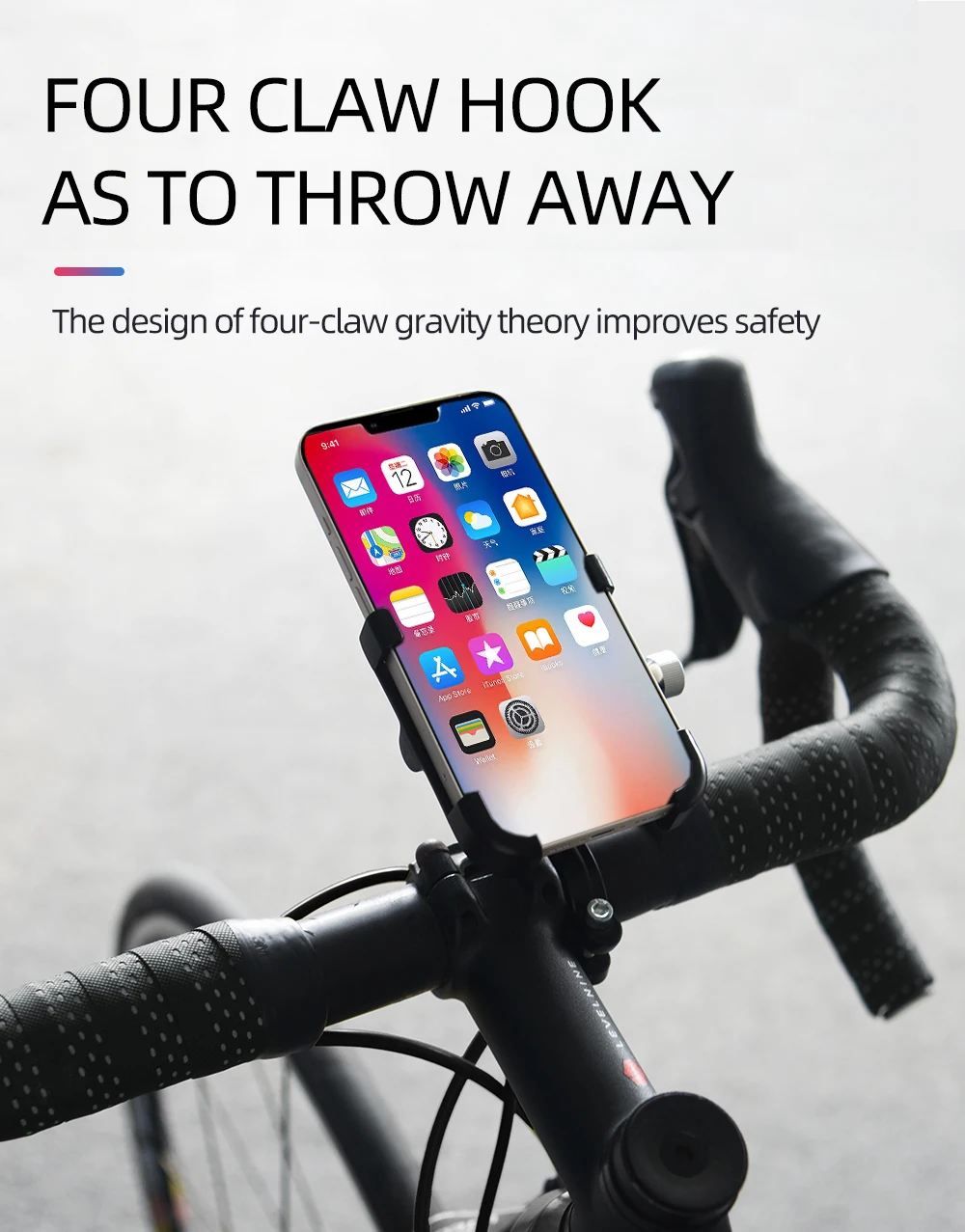 ThinkRider 360 Drehbare Bike Handy Halter Radfahren Halterung Aluminium Einstellbare Fahrrad Nicht-slip MTB Telefon Halterung Ständer – Detail 3