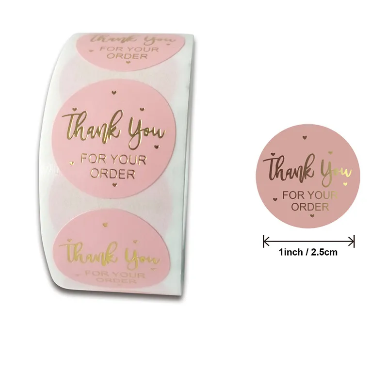 500pcs Kraft Paper Thank You Stickers