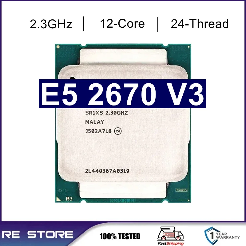 

Used Xeon E5 2670 V3 CPU E5-2670V3 SR1XS 2.30GHz 30M 12-CORES LGA 2011-3 processor