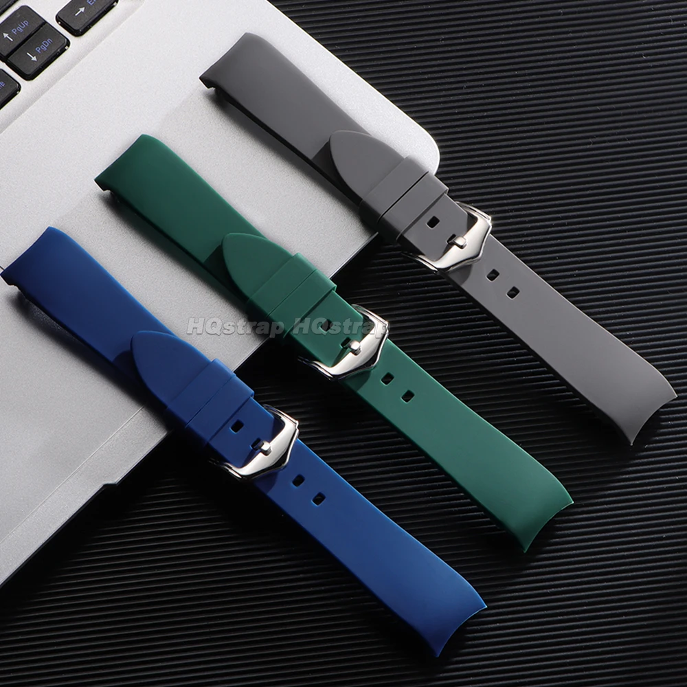 Enhanced Silicone Sport Strap - Curved End, Universal Waterproof Wristband (Multiple Widths Available)