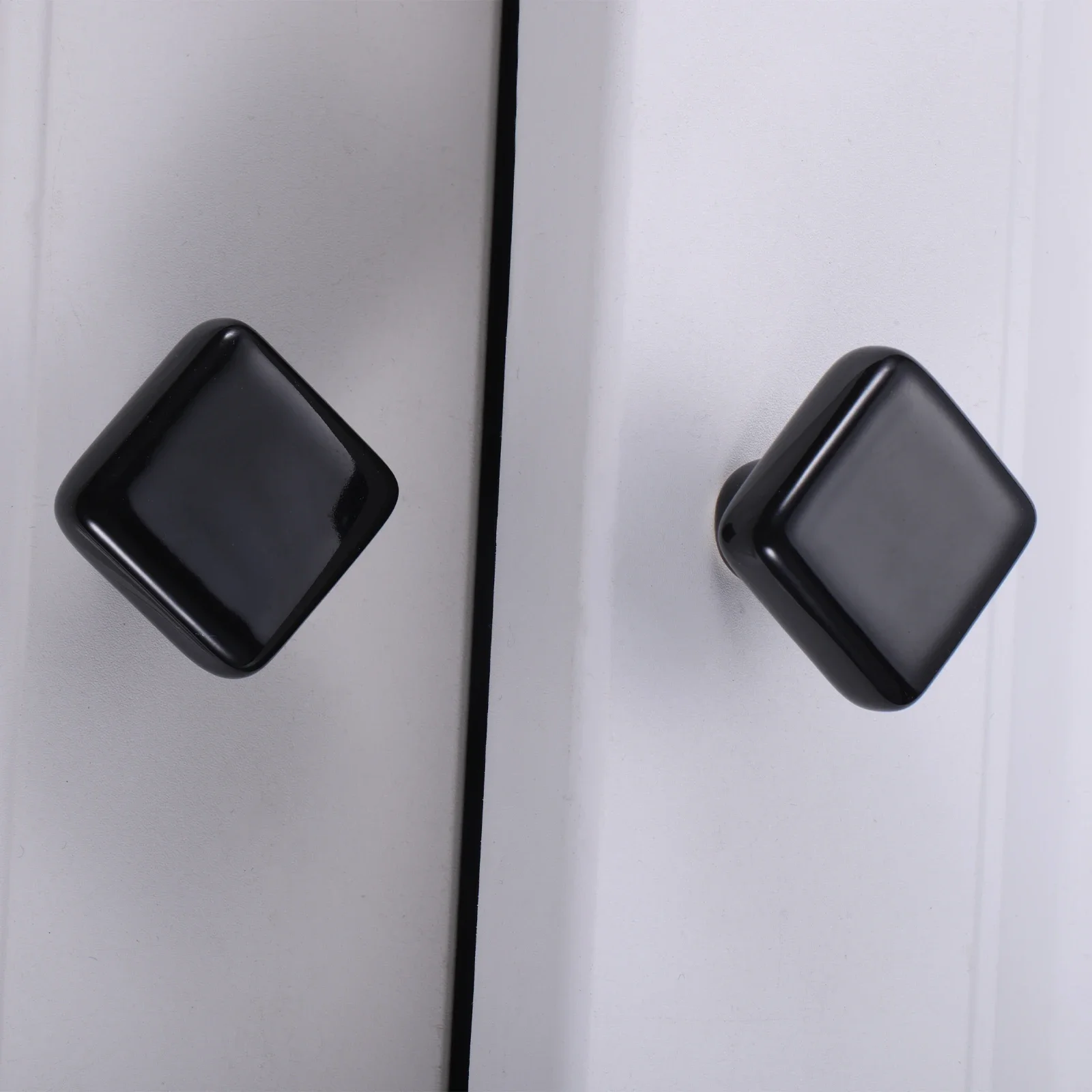 2pcs Colorful Ceramic Cabinet Door Handle w/screw Square Single Hole 27mm/1.06" Simple Modern Knob Drawer Wardrobe Chest Pull