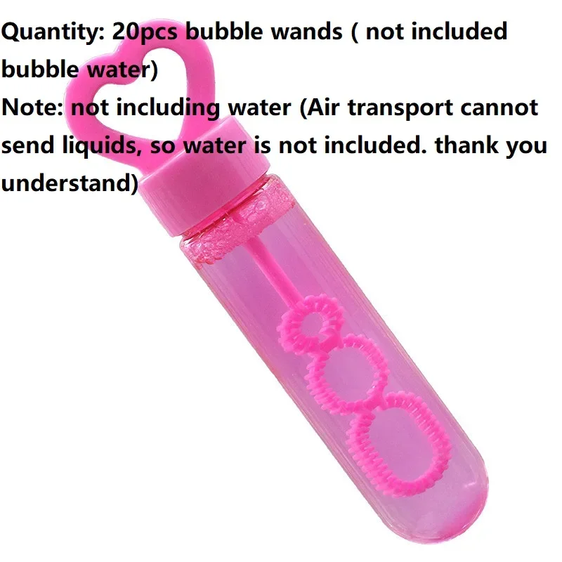 20pcs Kids Heart Lollipop Mini Bubble Wand Party Favor Toy Bath Time Gifts Girls Birthday-Not Included Water