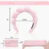 3Pcs Fashion Microfiber Washing Wristbands Scrunchies Puffy Headband Spa Bubble Headband for Washing Face Makeup Shower Skincare