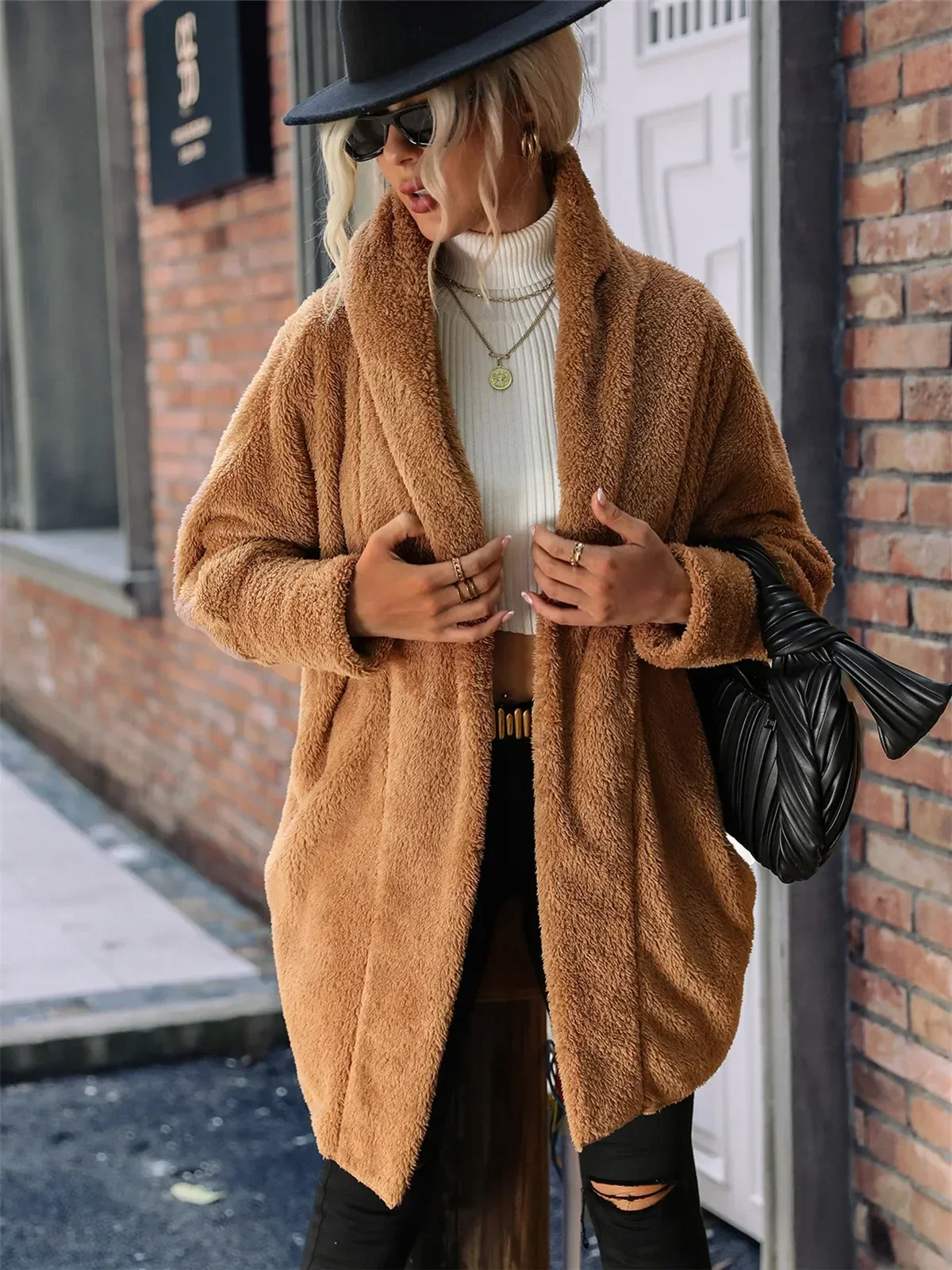 Women's Winter Coat for Women Thick Warm Cardigan Jacket Bubble Velvet Outerwear Clothing Brown Red Purple Woman Clothes Female