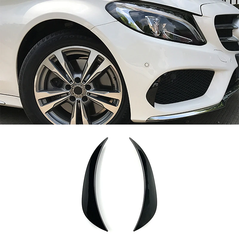 메르세데스 벤츠 C 클래스 W205 C180 C200 C250 C300 2015-2018용 프론트 범퍼 스플리터 사이드 스포일러 에어 벤트 윈드 나이프 바디 키트