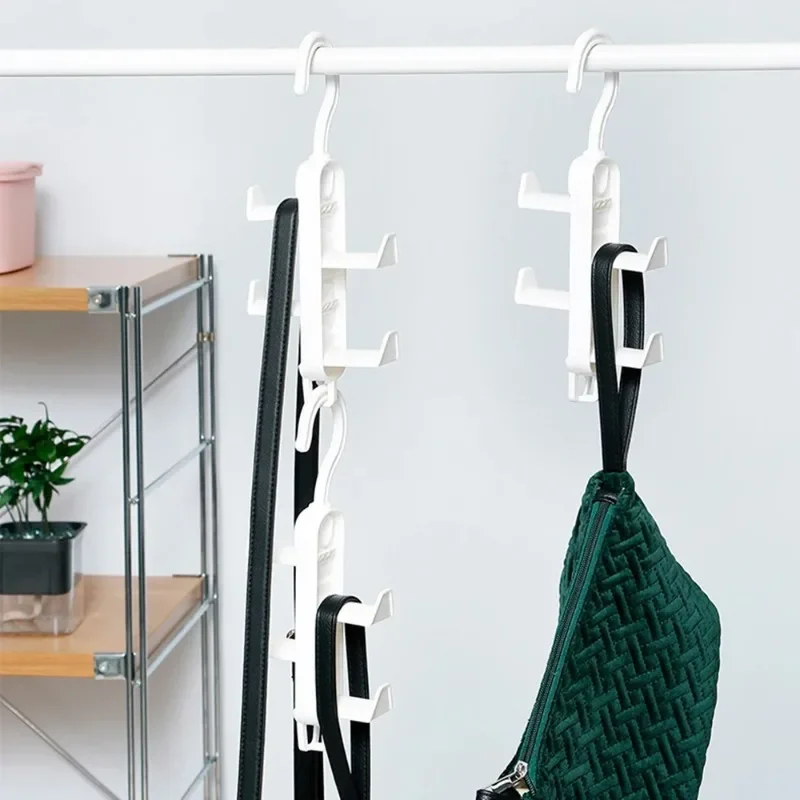 Borsa portaoggetti per armadio, strumento multifunzionale, appendiabiti senza tracce, gancio appendiabiti per cappelli da porta senza fori. - immagine 4