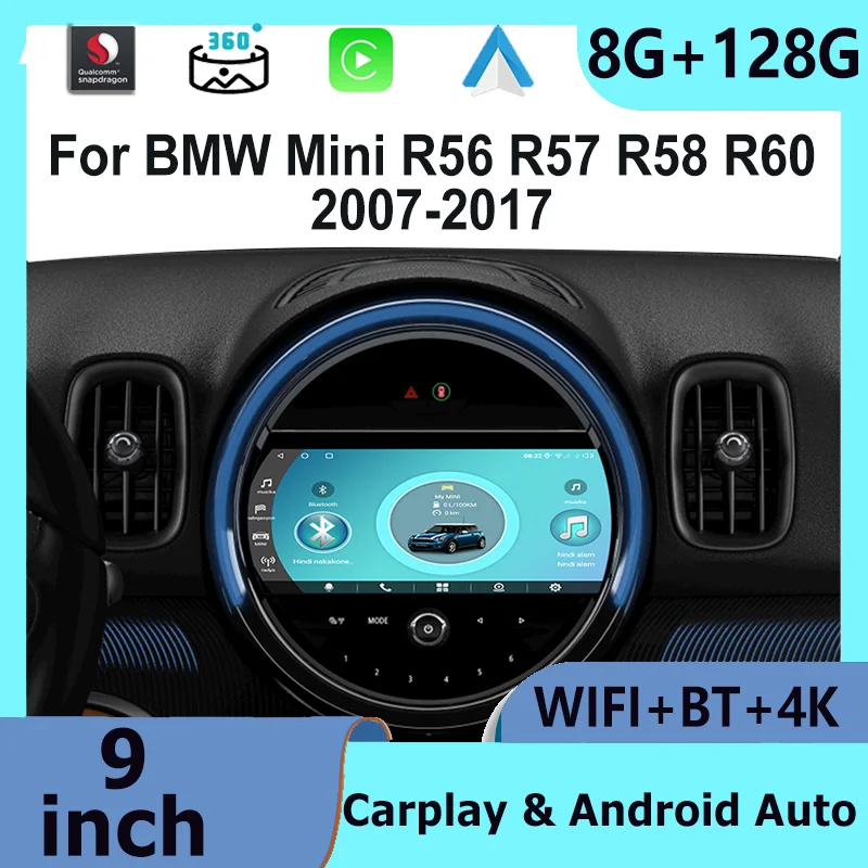 

Qualcomm Android 12 Car GPS Navigation Multimedia Player For BMW Mini R54 R55 R56 R60 2007-2017 9 Inch CarPlay Auto Radio Stereo