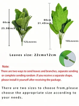 1pc Artificial Fake Banana Plants - Monstera Plant For Home Garden Decor 4