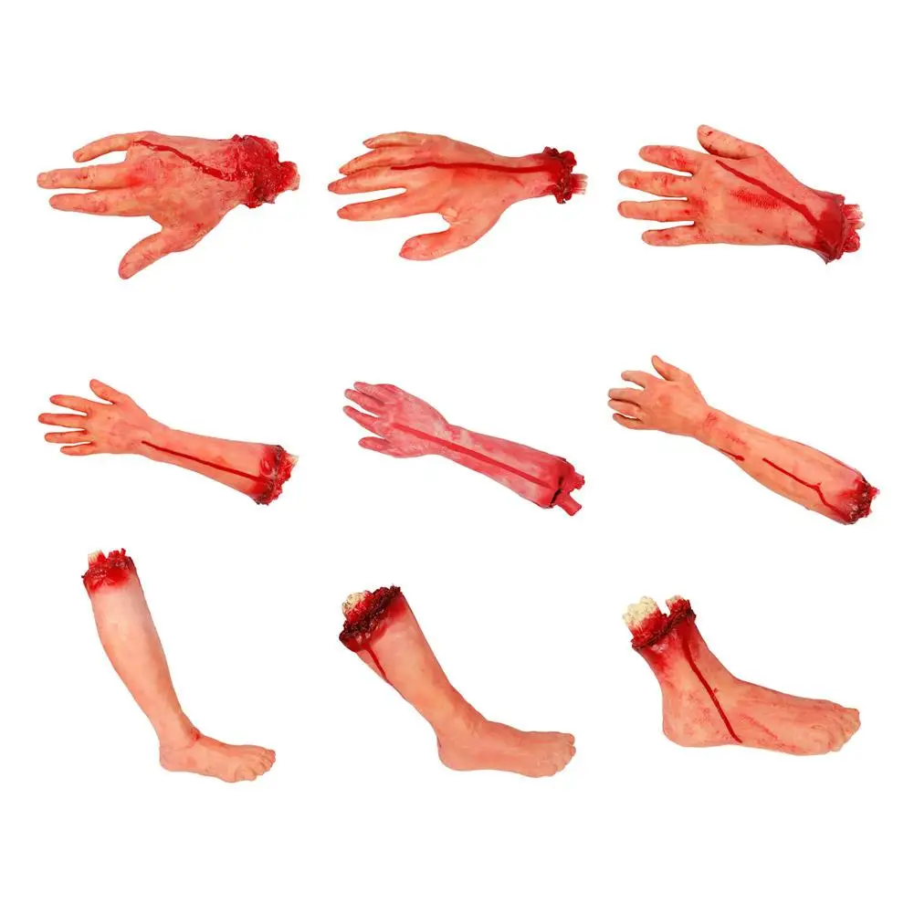 Halloween Horror Fake Severed Hand Zombie Hand Broken Hands And Feet Horror Decorative Props Haunted House Decoration