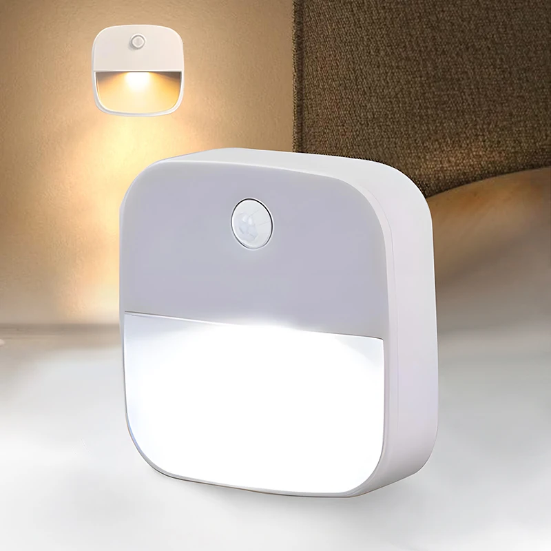 Luz Led Adhesiva Luz Nocturna LED Con Sensor De Movimiento, Paquete De 2, Luz Nocturna Led Con Sensor De Movimiento Paquete 2 Luz Adhesiva Luces Pared Armario Escalera Activada Por Movimiento Para