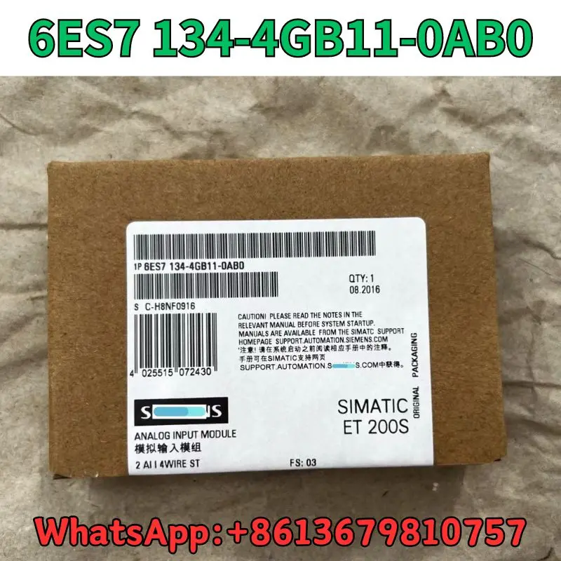 

Новый модуль 6ES7 134-4GB11-0AB 0 Быстрая доставка