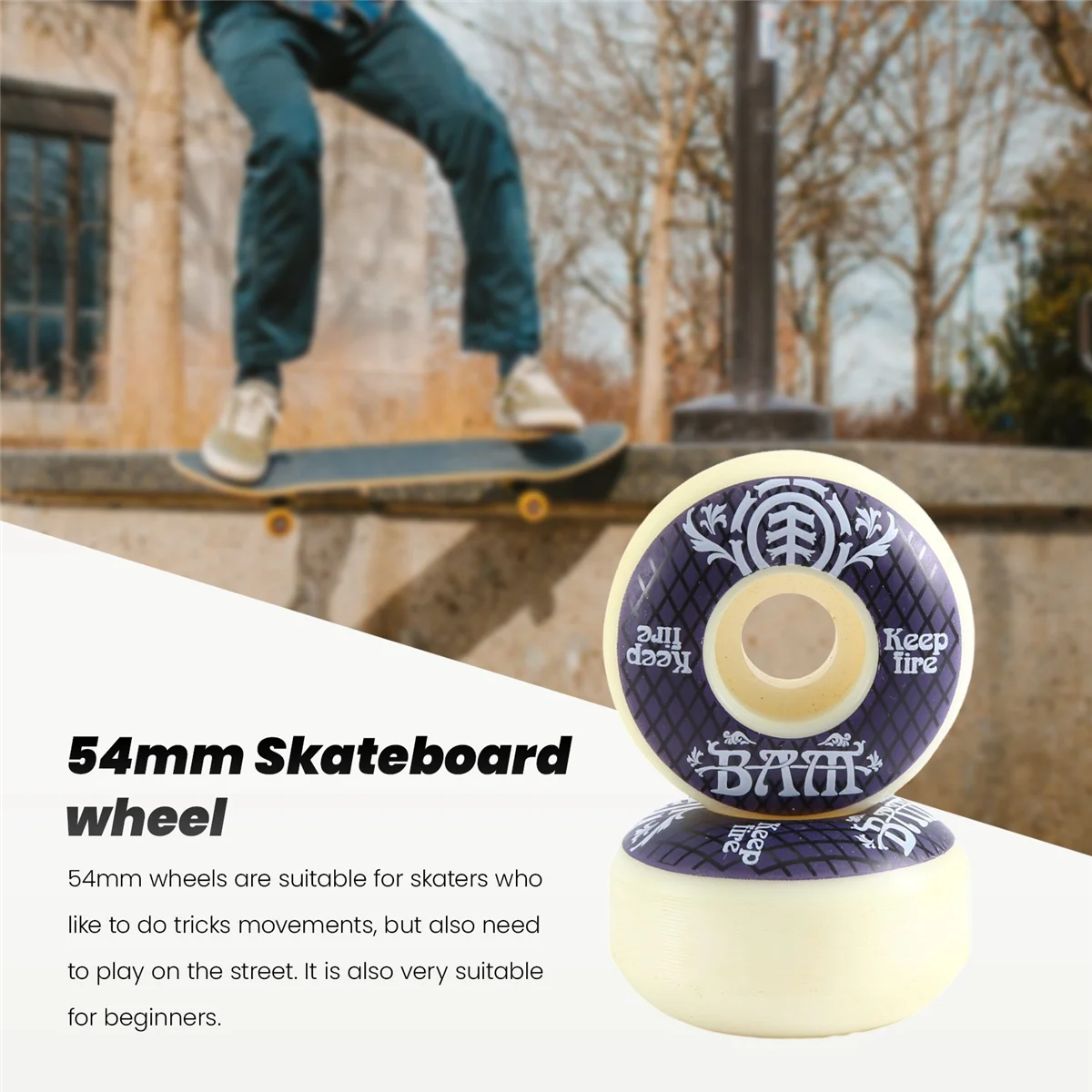 4Pcs KEEPFIRE Skateboard Wheels 54mm PU Hardness 85A Longboard Wheels for Street Longboard Skate Deck Wheel skateboard wheel skateboard accessories