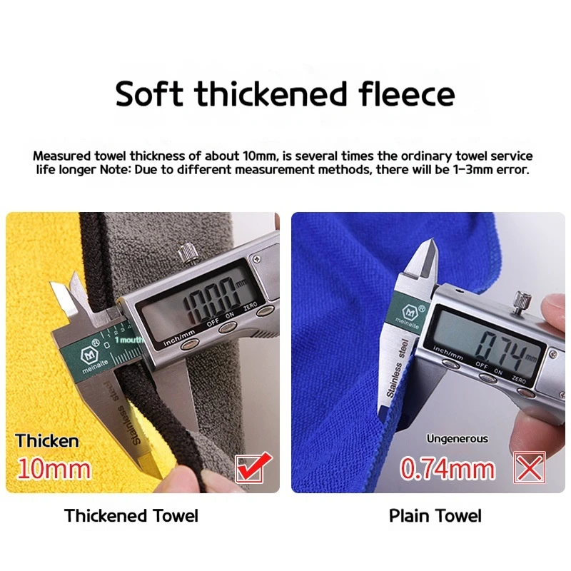 5Pcs Microfiber Towel Car Microfiber Cloth Wash Towel Cleaning Cloth Absorbent Car Wash Drying Auto Detailing