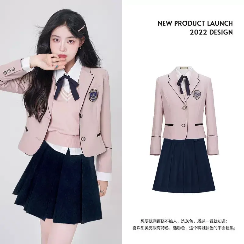 jk uniform suit spring/summer korean style college style student set school uniform dress women improve jk set