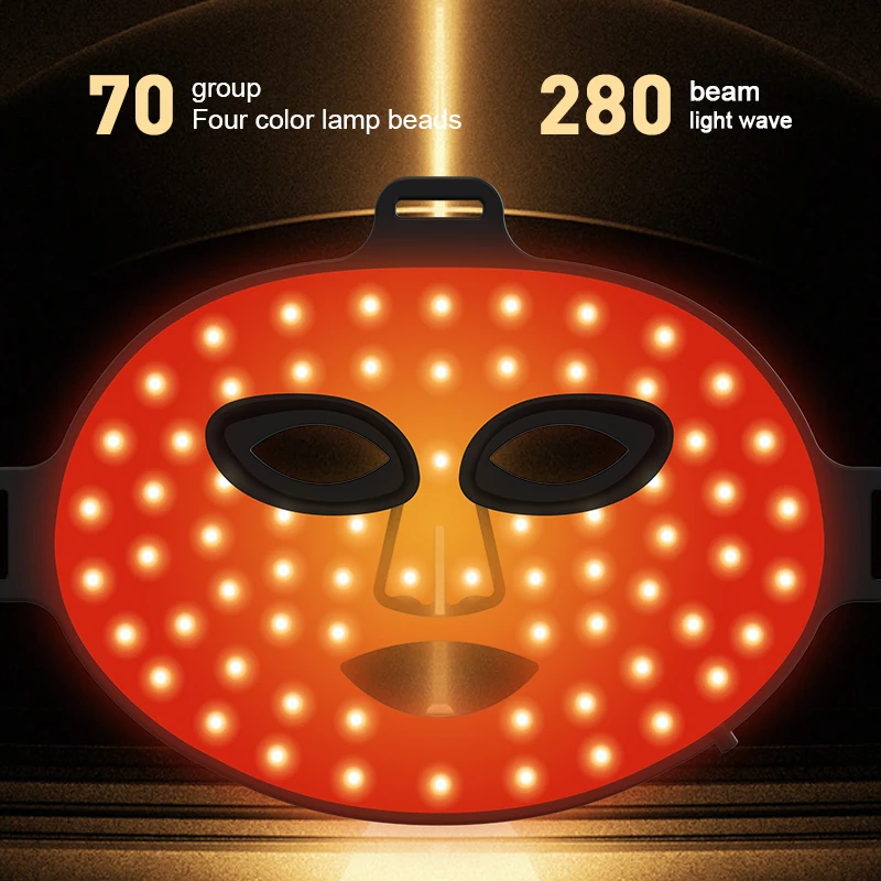 New Led Light Therapy Infrared Flexible Soft Mask Silicone 4 Color Led Therapy Anti Aging Advanced Photon Mask for Skin Care
