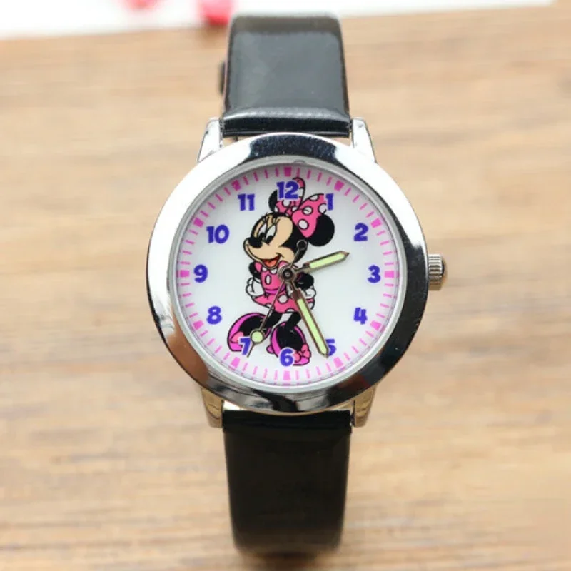 New Disney Kids Watch Fashion Cartoon Minnie Quartz Watch for Children Girls Womens Wristwatch Luminous Pointer Child Cute Clock 2