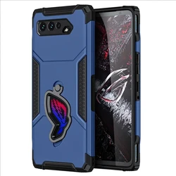 Shockproof Military - Grade Gaming Phone Case with Hard PC Back & Soft TPU Bumper for Asus ROG Phone 7 Ultimate (Blue)