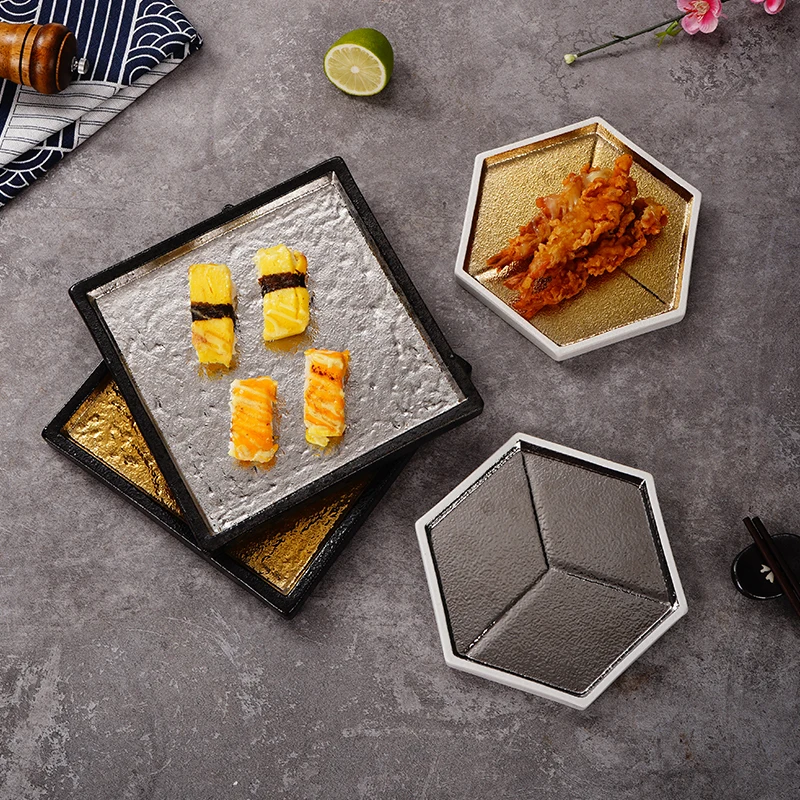 Japanese Rectangular Sushi Plate Ceramic Plate Sashimi Sushi Restaurant Dessert Barbecue Special