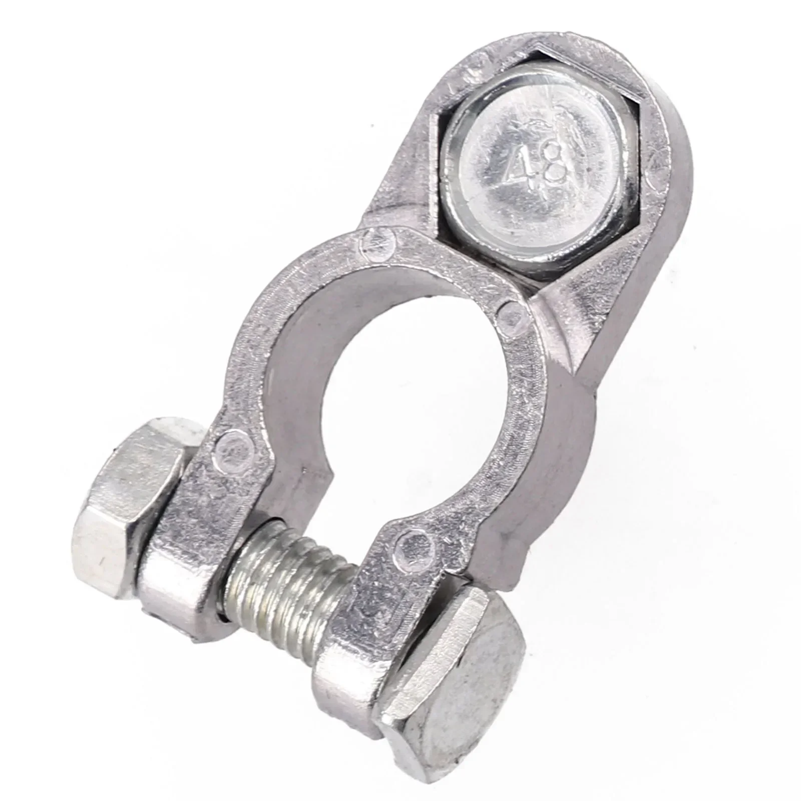 2PCS Battery Terminal Clamps - Zinc Alloy Positive & Negative Pole Car Battery Clips with Screws, Secure Connector Fixing