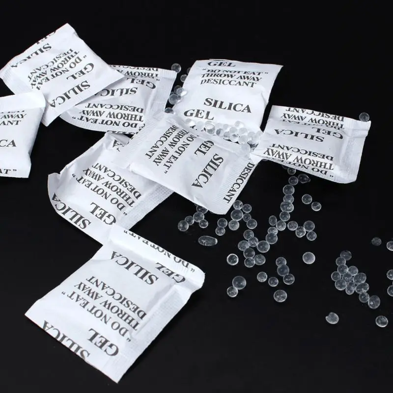 Non-Toxic Silica Gel Desiccant Pack Moisture Absorber Dehumidifier for Kitchen Jewelry Shoes 100pcs