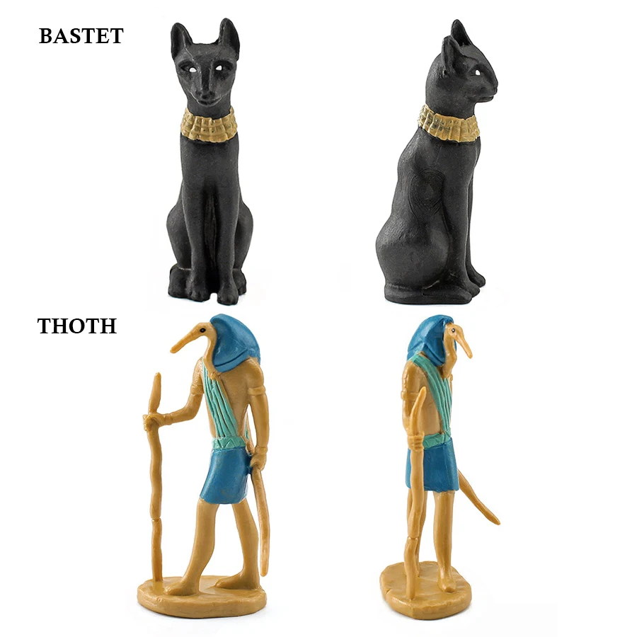 12 個古代エジプト置物人々ミニチュアフィギュアスフィンクス