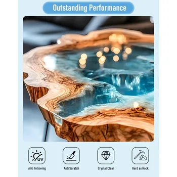 High quality 2 Gallon Crystal Clear Epoxy Resin Kit 4