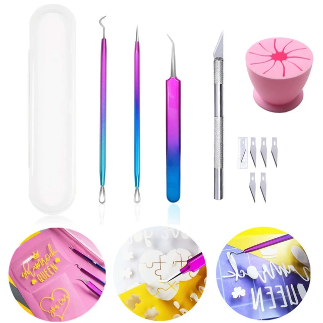 Led Vinyl Weeding Kit Portable Vinyl Weeding Tool With Light Diy Craft  Paper Remover Embossed Art Cutting Tool Kit For Cricut - AliExpress