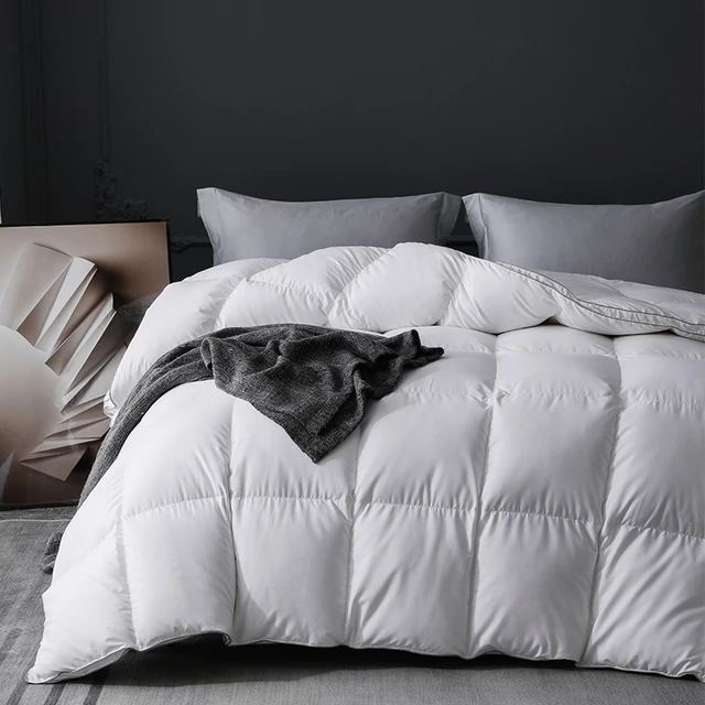Couette de couette ultra légère haut de gamme en duvet d'oie 95% pur – Ultra douce, respirante et confortable longue durée, taille Queen 1