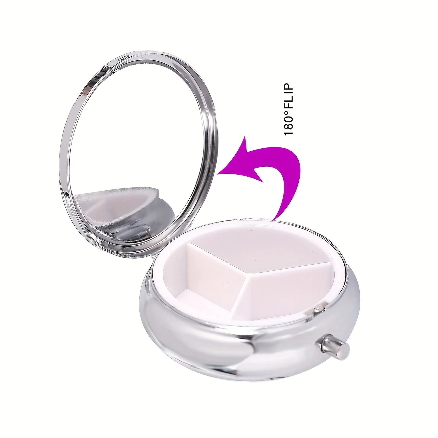 Charming Cat Theme Pill Storage Box-Portable 3-grid medicine box,suitable for travel and wallet carrying,with spiritual design