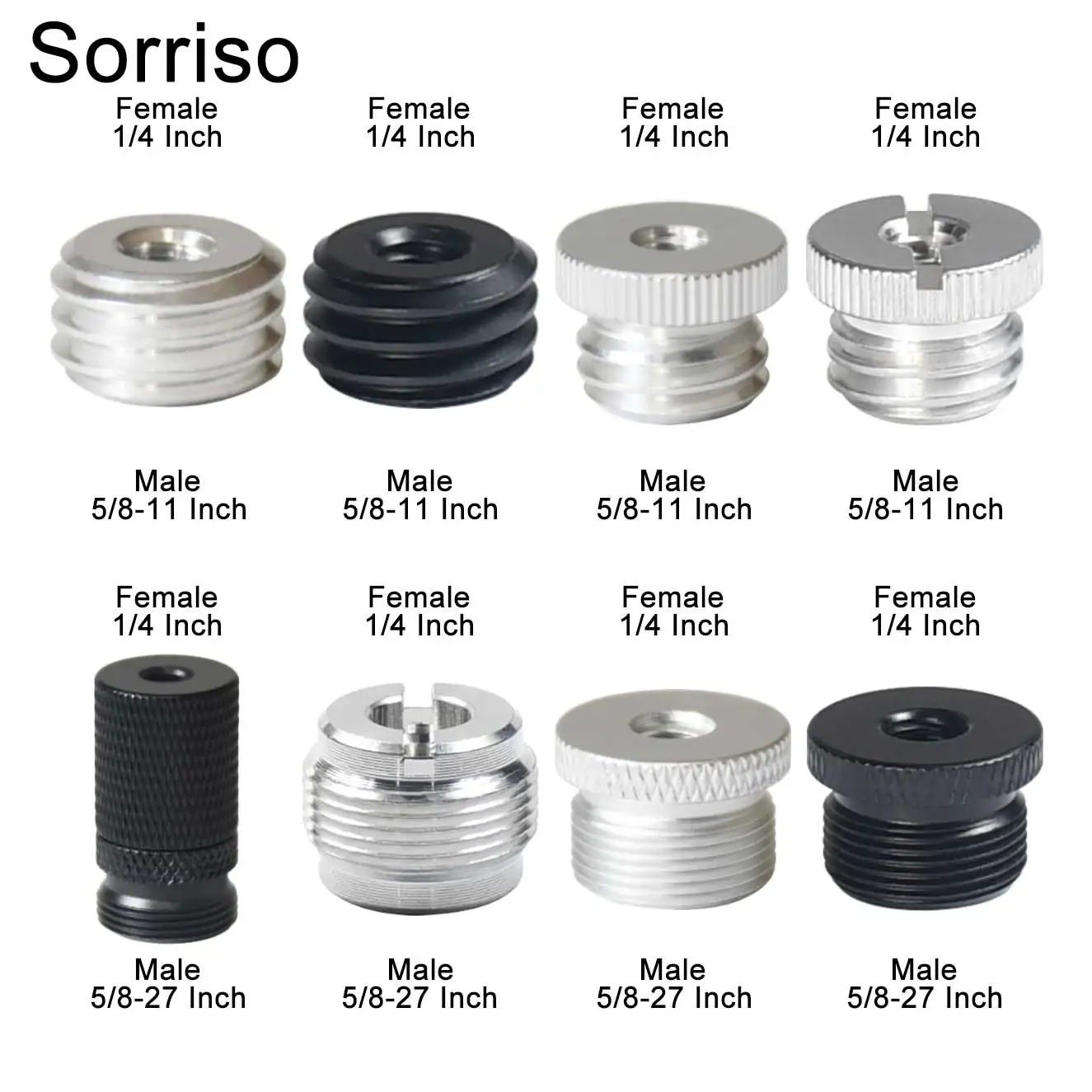 Female Screw 1/4 Inch to Male 1/4" 3/8" 5/8" M4 M5 M6 M8 M10 M12 Light Stand Adapter Inside Inner Thread Fixed Mount Nut,screw mount adapter,metal screw adapter