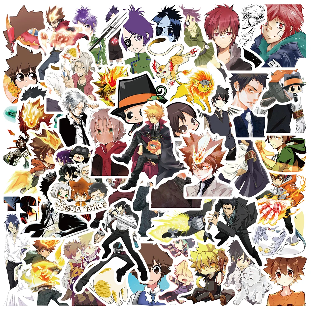 

10/50 шт. аниме HITMAN REBORN! Наклейки для скейтборда, гитары, мотоцикла, автомобиля, шлема, багажа, ноутбука, граффити, наклейки, детские игрушки