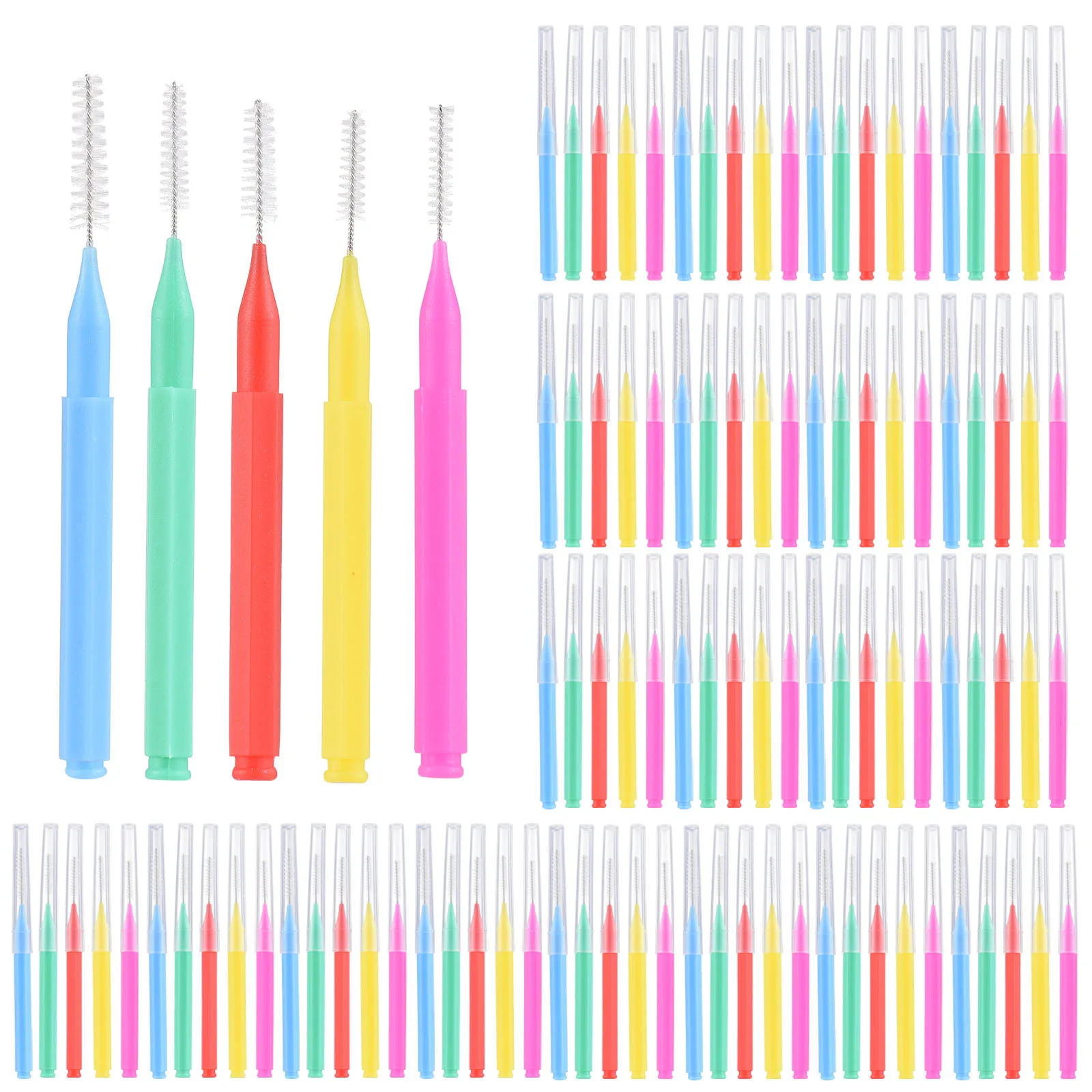 100 Pieces Interdental Brushes Dental Floss Toothpick Orthodontic