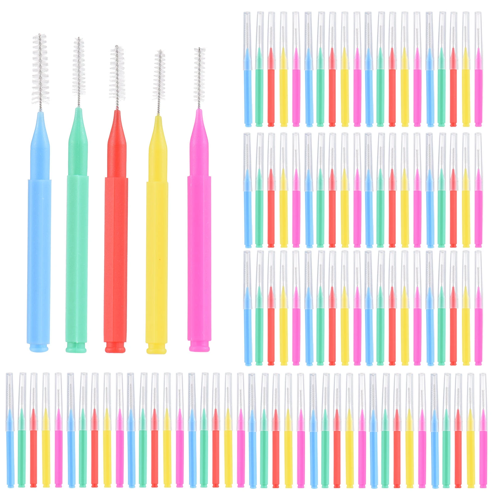 100 Pieces Interdental Brushes Dental Floss Toothpick Orthodontic