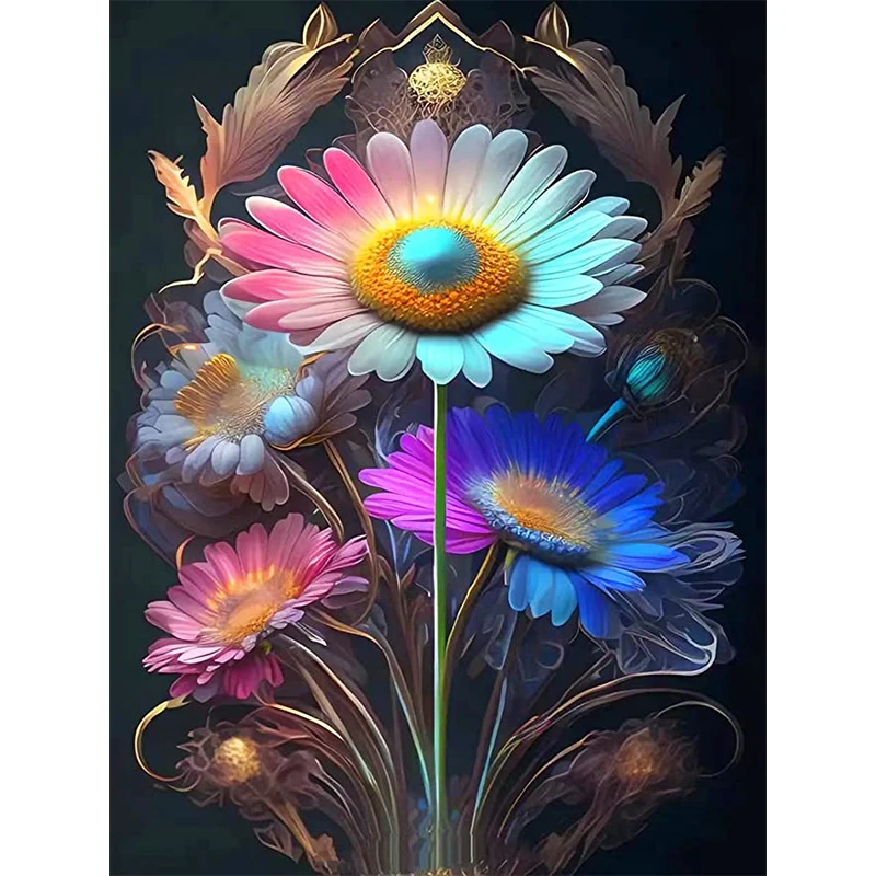 

5D Diamond Embroidery Daisy Diy Full Square Drill Diamond Painting Flower Mosaic Rhinestones Pictures Art Wall Home Decoration