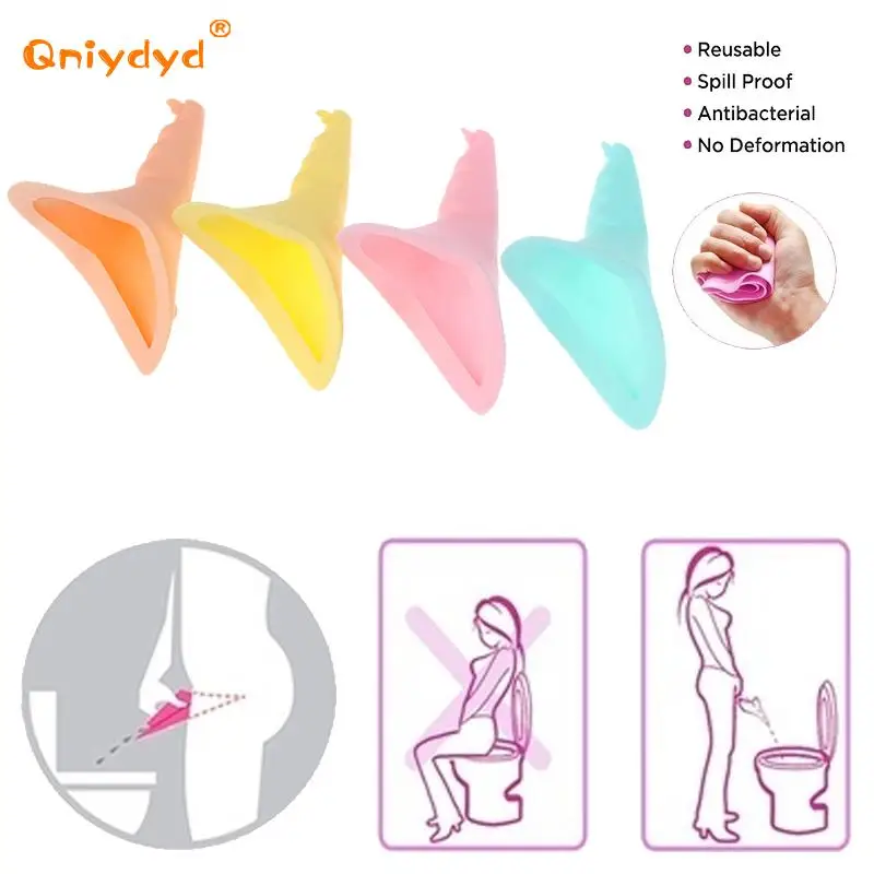 Silicone Women Urinal Outdoor Travel Camping Portable Lady Urinal Urine Toilet Funnel Stand Up Pee Device