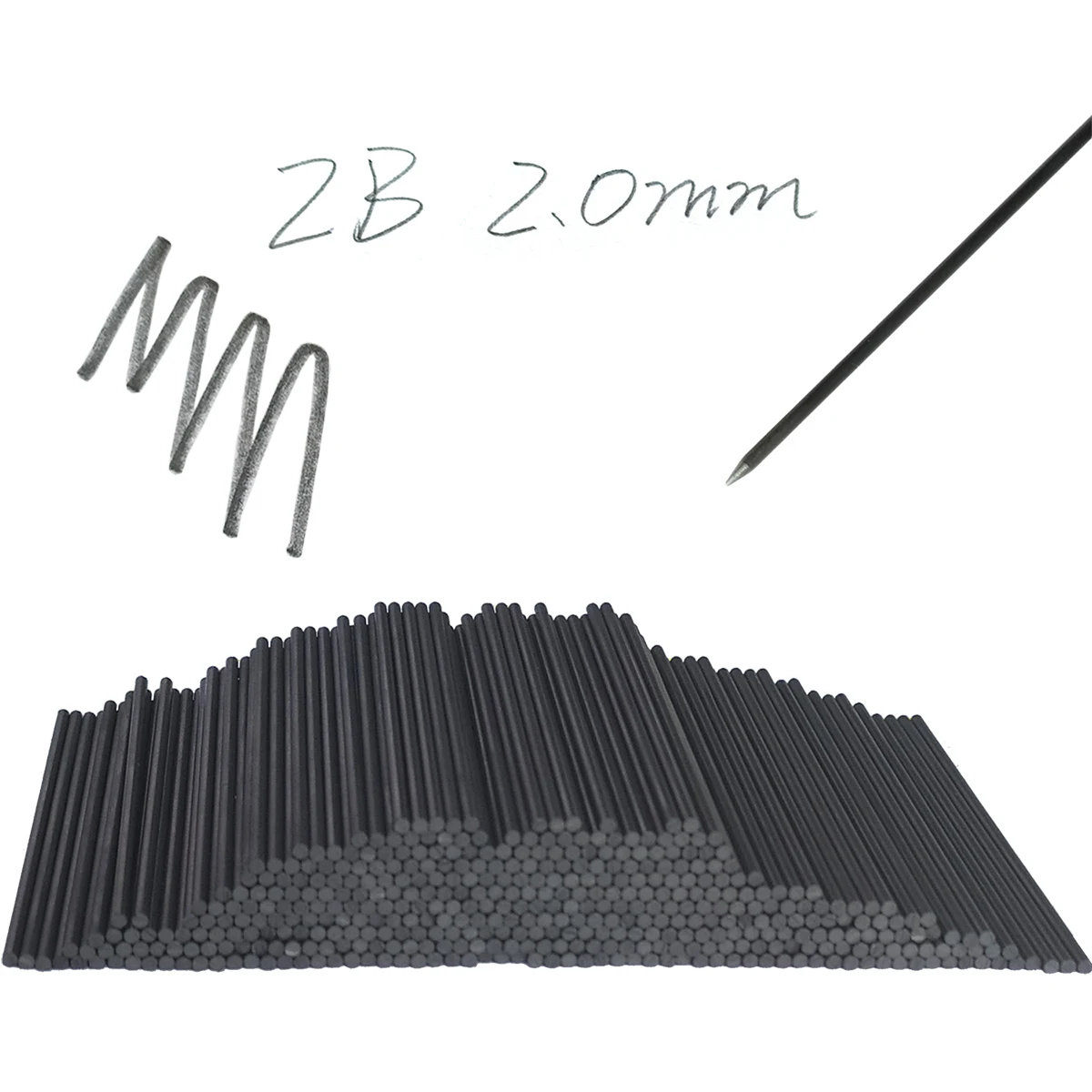 400Pcs/box 2.0mm 2B Mechanical Pencil Refill Mechanical Pencil Leads 2B Pencil Automatic Pencil Core Refill School Black 4