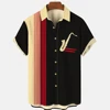 Men's Shirt Button Down Summer New Hawaiian Shirt Saxophone 3D Printed Loose Short Sleeved Classic Beach Aloha Party Shirt Tops 1