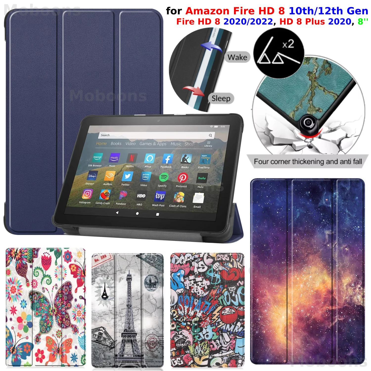 Premium PU Leather Stand Cover with Sleep/Wake Feature