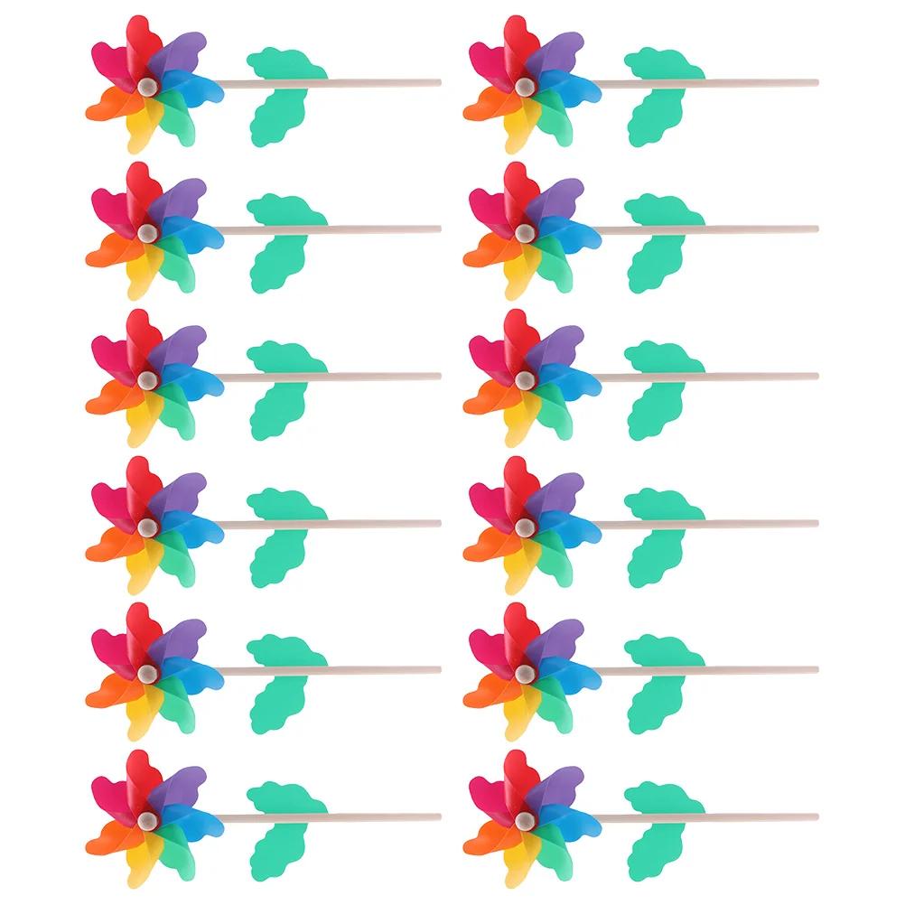 Pinwheels Windmill Swirl Garden Box Grinder 12 Pcs for Outdoor Windmills Colorful Rainbow Decor Decorate Child