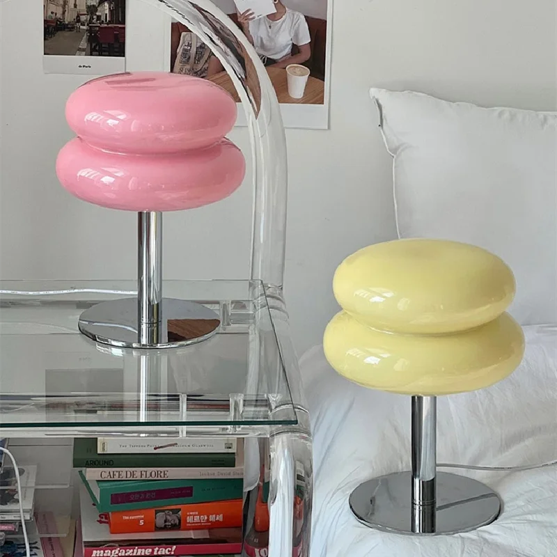 Table Lamp Italian Designer Glass Egg Tart Bedroom Bedside Study Reading Led Night Light Home Decor Atmosphere Stained