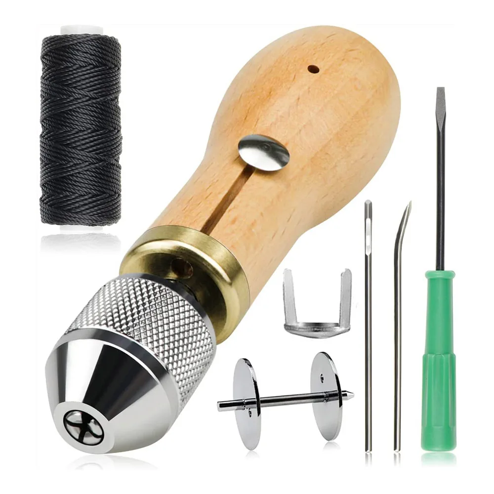 DIY Hand Sewing Machine Tools Leather Sewing Awl Thread Kit Speedy Stitcher Kit Leather Craft Stitching Shoemaker Canvas Repair