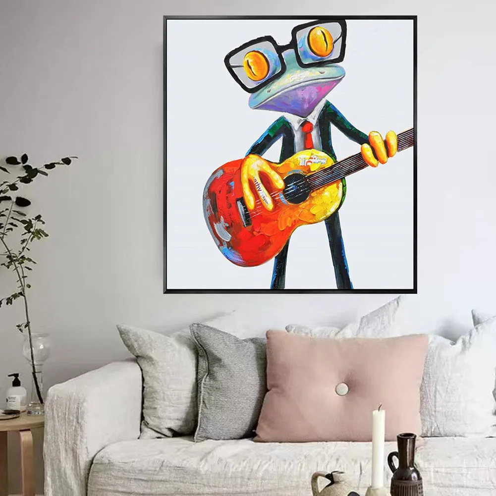 

Nordic Kids Room Decor Picture Wall Art Abstract Animal Oil Painting Frog Bull Courage Canvas Poster Modern Home Mural Artwork