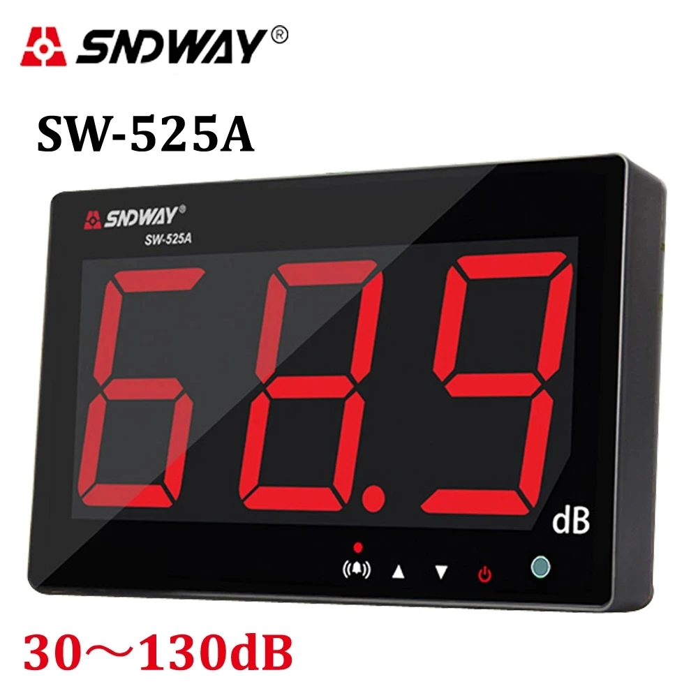 

SNDWAY Sound Level Meters Digital 30~130db Noise Db Meter Large Screen Decibel SW-525A Wall Mounted Sound Level Meter