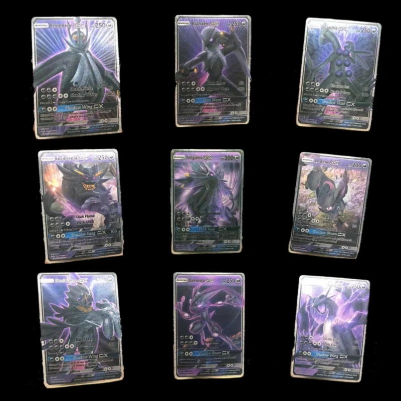 

9pcs/set Pokemon Sceptile Greninja Blaziken Salamence Animation Characters Flash Card Classics Anime Collection Cards Toy