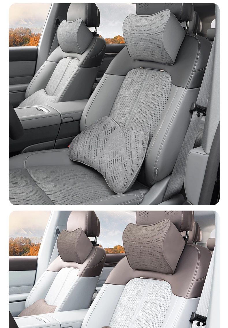For ZEEKR 7X Leather neck pillow lumbar support Headrest cushion Fatigue relief
