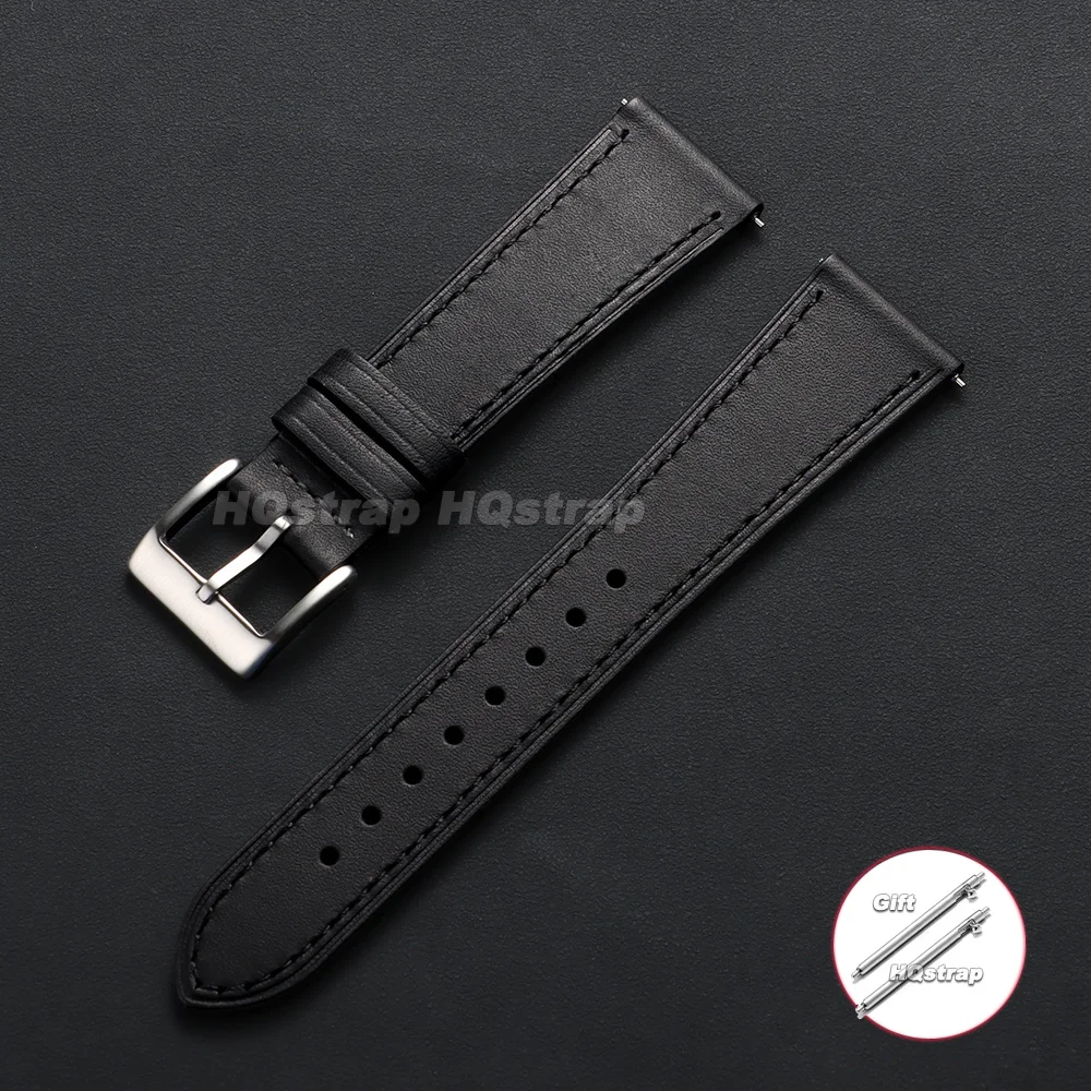 Vintage Full Grain Leather Watch Strap - Genuine Cowhide Comfort Wristband for All Genders