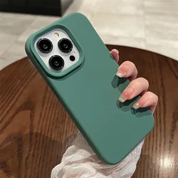 Enhanced Shockproof Soft Solid Color Phone Case - Durable and Protective Cover - iPhone 13 Pro Max (Dark green)