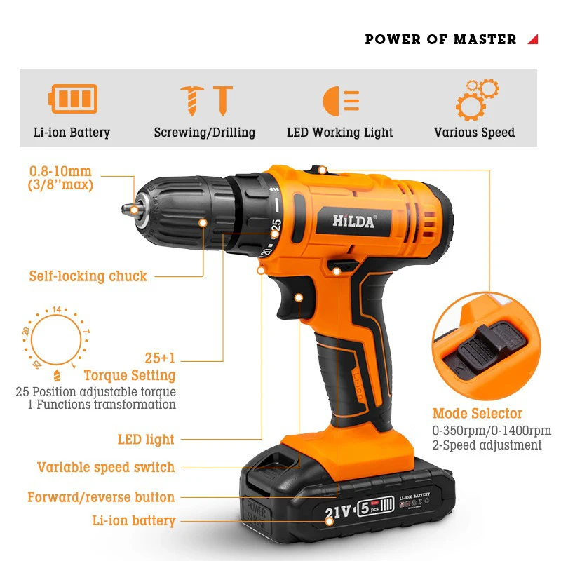 Power Mini Electric Drill Kit Cordless Battery Rotary Electric Drill  Construction Parafusadeiras A Bateria Electric Tools - AliExpress