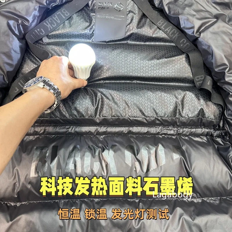 2025 Black Color Mid-Long Puffer Jacket Winter Women 90% White Duck Down Coat Female Waterproof Thick Warm Hooded Parka